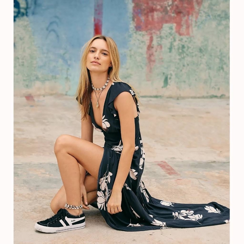 NWT Free people she a water fall hi low maxi dress size 6